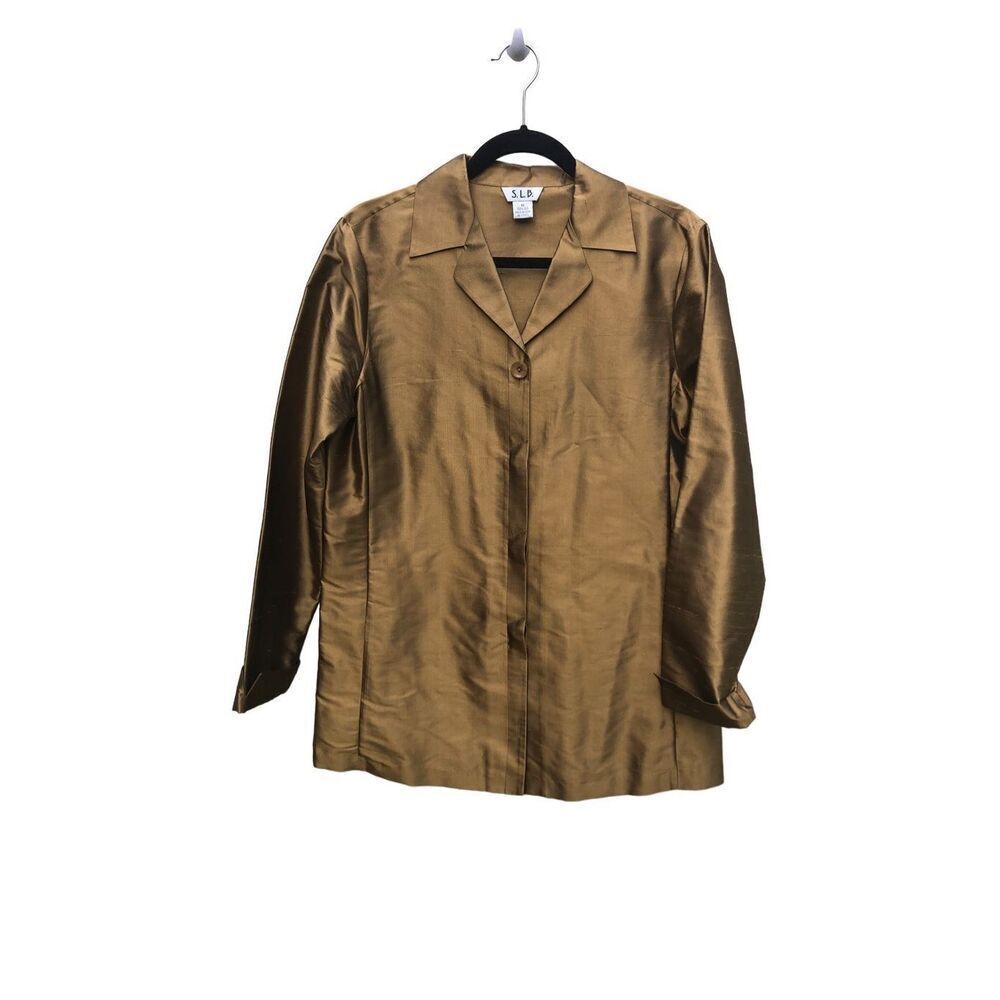 S.L.B. Vintage Gold Silk Jacket Size 10